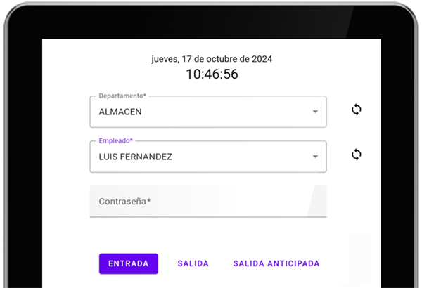 SIGEPlus ERP - Dispositivo de control horario